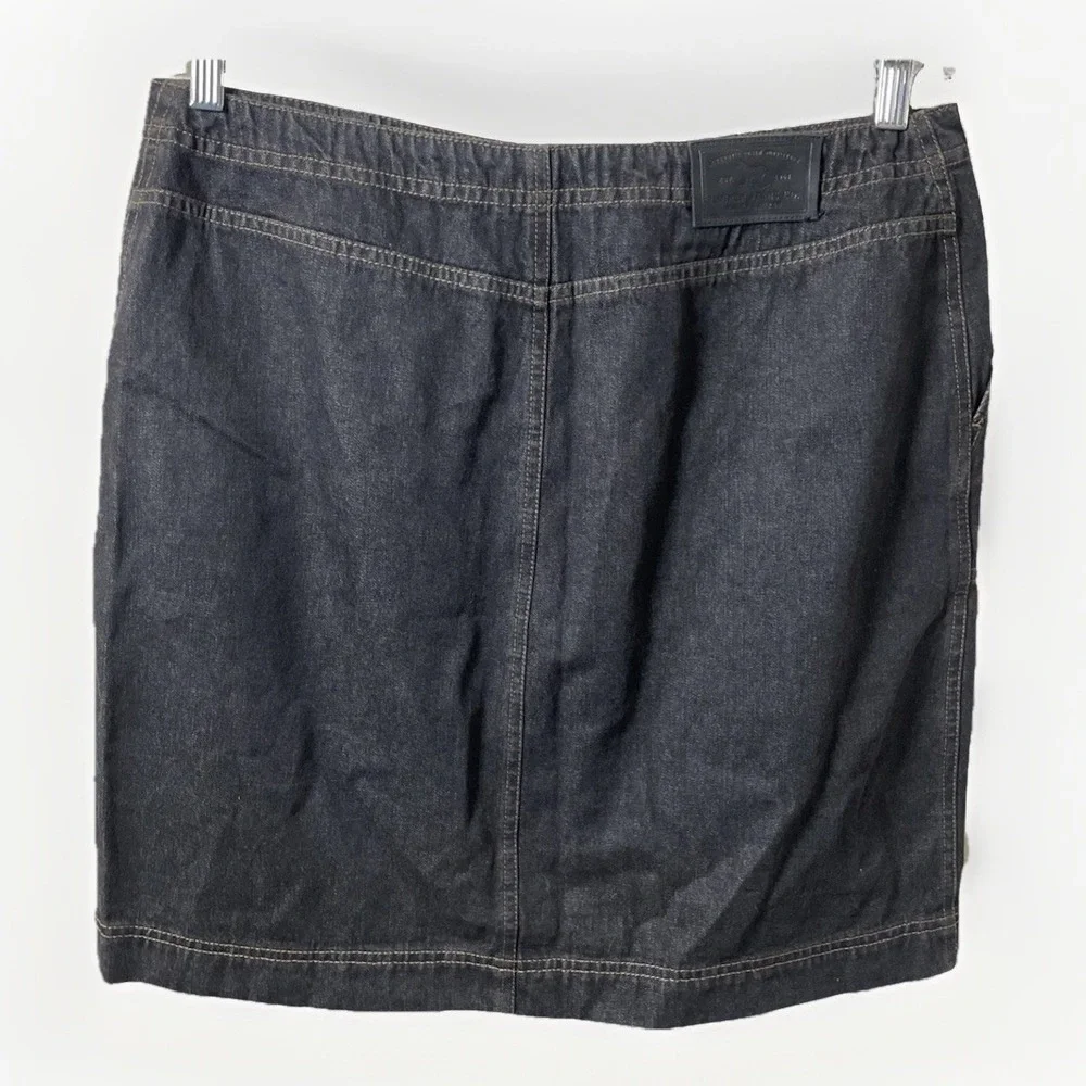 Lauren Ralph Lauren Vintage Y2K Black Denim Mini Skirt Women's Size‎ 12